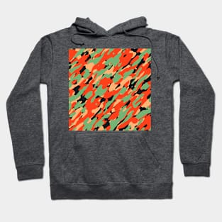 Orange Olive Camouflage Hoodie